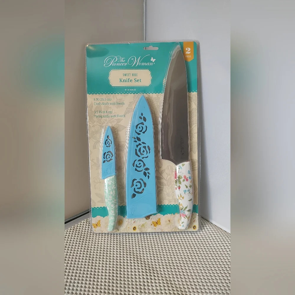 The Pioneer Woman 2-Piece Chef Knife and Parer Set, Sweet Rose NWT